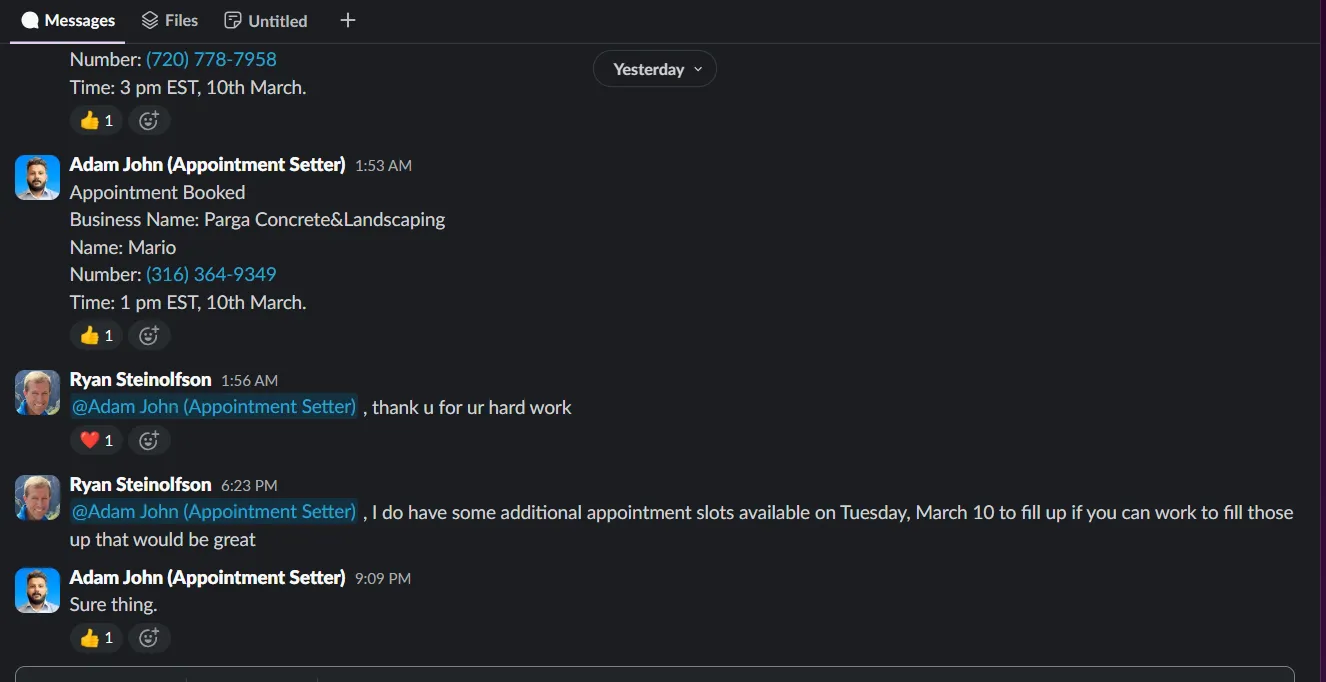 Consistent Appointments Booked